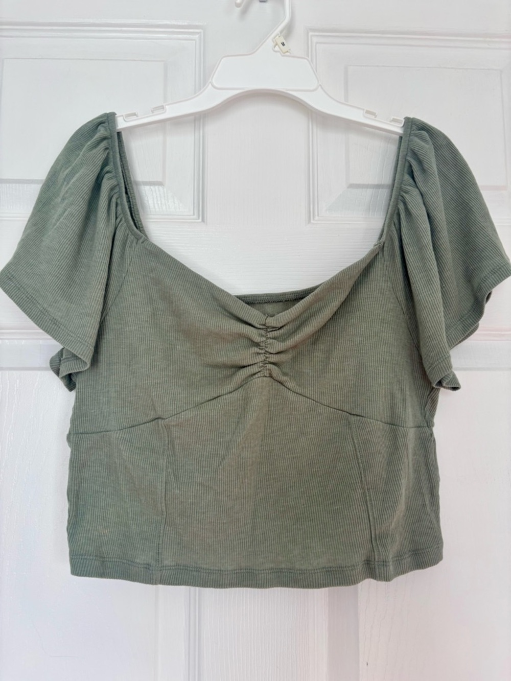 American Eagle Flutter Sleeve Crop Top